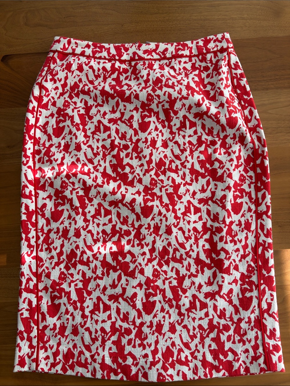 Nordstrom Coral and White Patterned Pencil Skirt